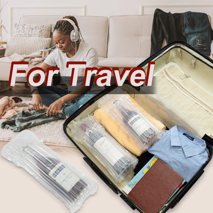 Wine Bottle Protector Bags Luggage for Airplane Travel 18 Pack Inflatable Liquor Bottle Shipper Wine Shipping Packaging Sleeve Bubble Cushion Wrap for Packing Alcohol Whiskey Beer Glass, 70μm