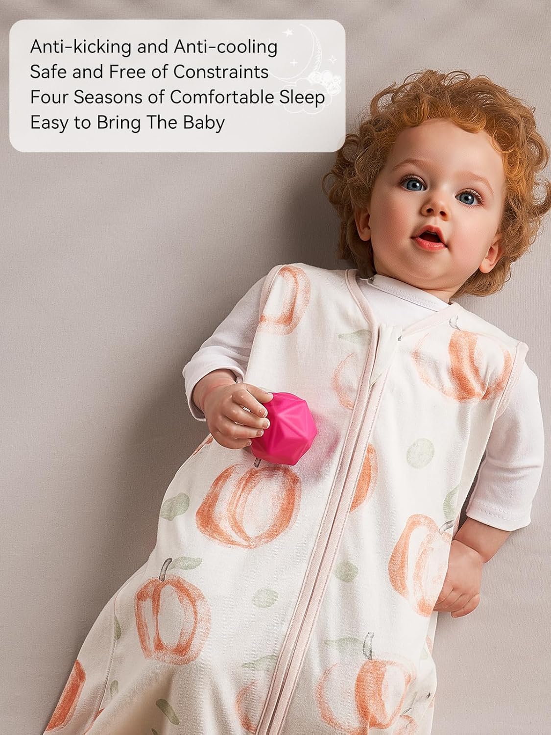 TILLYOU Baby Sleep Sack - 0-6 Months 0.5 Tog Cotton Wearable Blanket | 3-Pack Infant Sleeping Sacks in Pink Peach