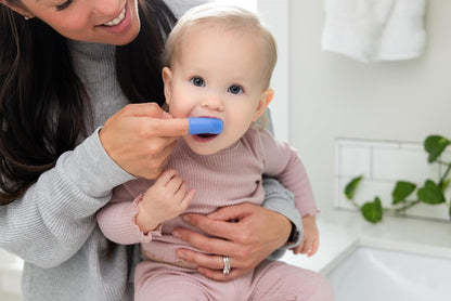 Ubbi Baby Silicone Finger Toothbrush - Food-Grade Platinum Silicone Oral Care for Infants | 2 Pack, Polaris Blue