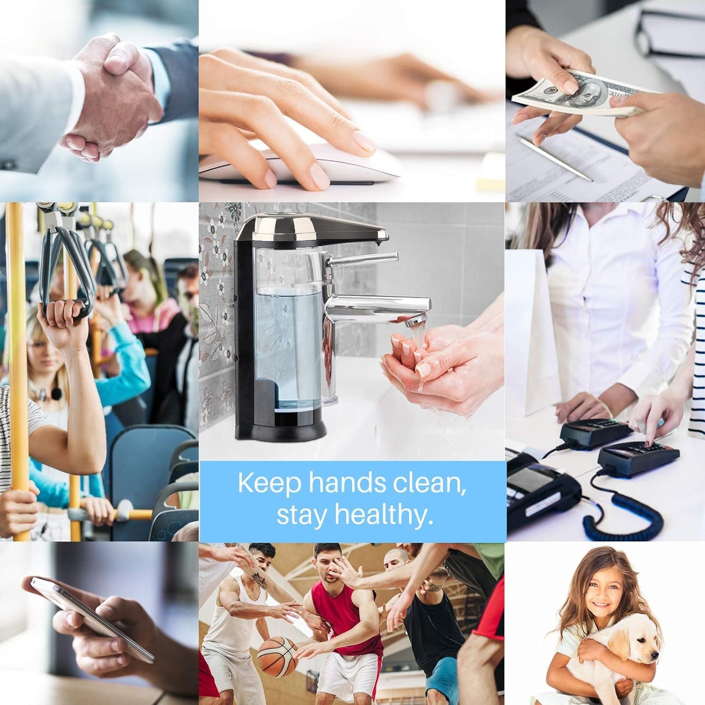 Secura 17oz Automatic Liquid Soap Dispenser, Touchless Battery Operated Hand Soap Dispenser with Adjustable Soap Dispensing Volume Control Dial, Personal Care Dispenser (Brushed Nickel)