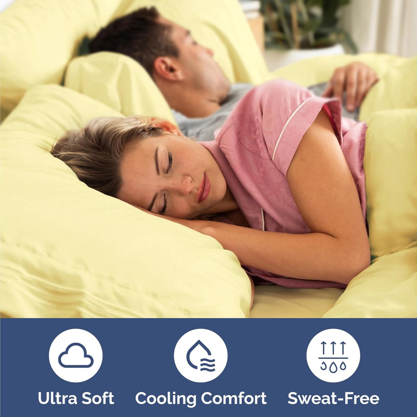 Skiennix Twin Size 3-Piece Sheet Set - Comfy Cooling Bed Sheets - Ultra-Soft, Deep Pockets, Yellow