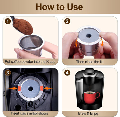 RETHONE Reusable K Cups - Stainless Steel Coffee Filters for Keurig 1.0 & 2.0 | BPA-Free, 2-Pack