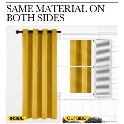 NICETOWN Gold Curtains 84 inches Long Blackout for Bedroom, Grommet Thermal Drapes Room Darkening Window Treatments for Living Room, W52 x L84, 2 Panels