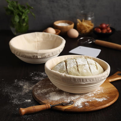 Saint Germain Bakery Premium Round Bread Banneton Basket - Ideal 9-Inch Brotform Proofing Basket with Liner