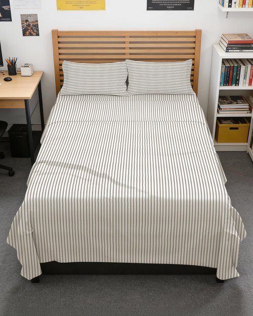 Full XL Bed Sheet - 4 Piece Full XL Bed Sheets Set - Soft, Breathable & Cooling - Hotel Luxury Bedding for Women, Men, Kids, Teens, Boys & Girls - Deep Pockets, Fade and Wrinkle Free - Beige Stripes