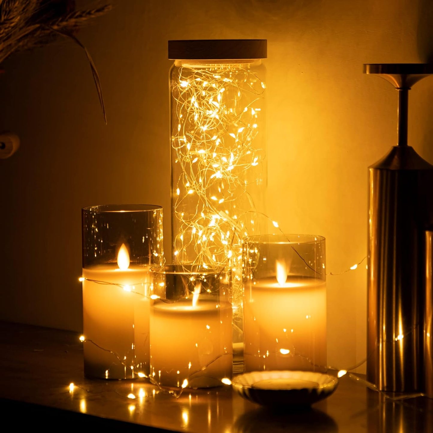 Skiennix 12 Pack Fairy Lights - Battery Operated 20 LED Waterproof Copper Wire String Lights | 7ft Warm White for DIY Wedding & Party Decor