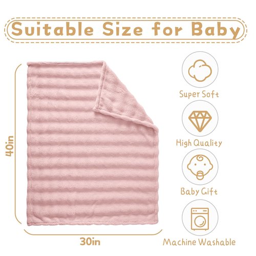 Yagle Mate Fleece Baby Blanket for Girls 3D Bubble Design, Warm Cozy and Fluffy Infant Newborn Toddler Small Receiving Blankets for Crib Stroller, 30x40 Inches, Pink