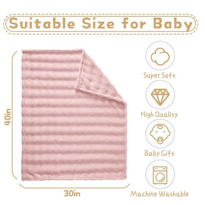 Yagle Mate Fleece Baby Blanket for Girls 3D Bubble Design, Warm Cozy and Fluffy Infant Newborn Toddler Small Receiving Blankets for Crib Stroller, 30x40 Inches, Pink