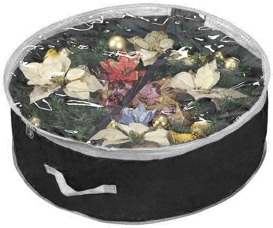 Primode Wreath Storage Bag 24" - Durable 600D Oxford Container with Clear Window for Easy Holiday Storage