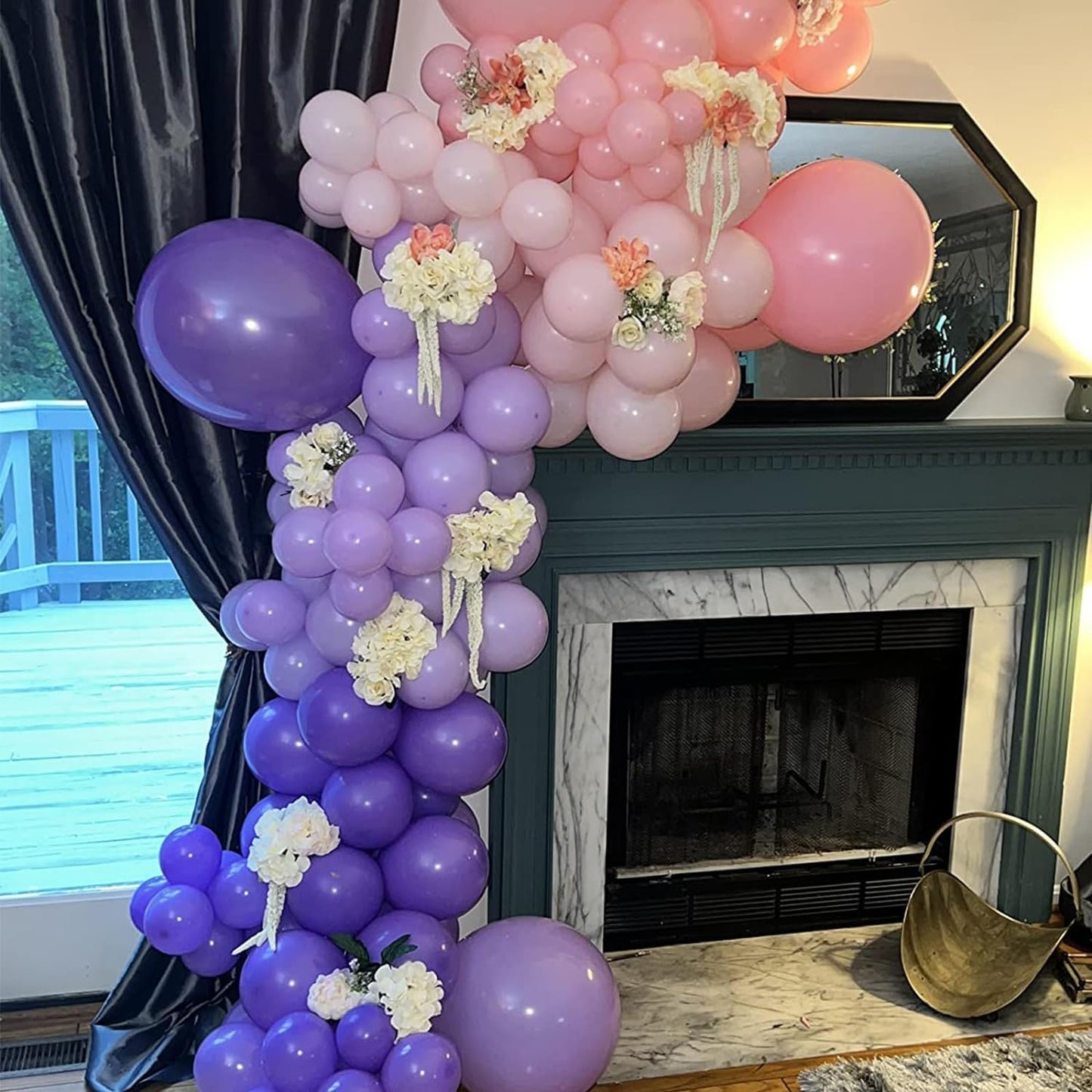 Togvu 12-Inch Metallic Purple Pink Balloons - 60 Pack Lavender & Light Pink Latex for Parties