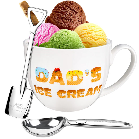 LIANGMIDA Gifts for Dad from Daughter Son Wife Personalized Dad Gifts for Papa Birthday Fathers Day Anniversary Presents Idea for Stepdad Father in Law 24oz Ice Cream Bowl