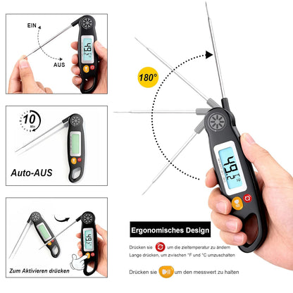 Antonki Digital Meat Thermometer - Instant Read Cooking Thermometer with Backlight | Perfect for Grilling, Baking, BBQ