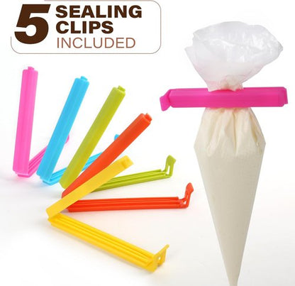 LotFancy 10-Inch Tipless Piping Bags - 500 Pcs Non-Slip Disposable Pastry Bags for Cake Decorating & Icing