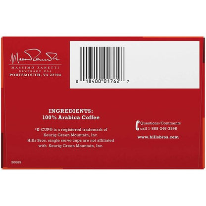 Hills Bros Single Serve Coffee Pods,Gourmet, Medium Roast, 12 Count-Keurig Compatible, Roasted Arabica Coffee, Smooth, Balanced Coffee, Subtle Chocolate Flavor