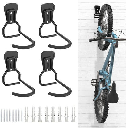 Housolution Bike Wall Mount Rack - Heavy Duty Vertical Storage Solution | 4 Pack with Easy Hang/Detach Design