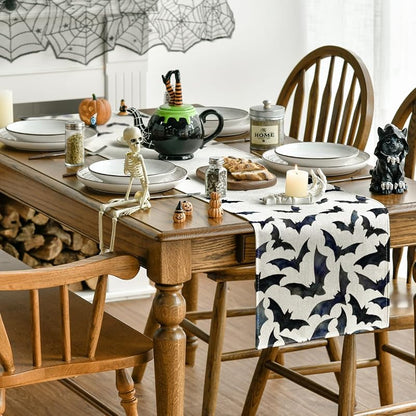 Black/White Table Runner 13x72 In. Artoid Mode 210 GSM Polyester