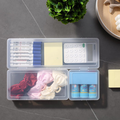 Novelinks Clear Storage Containers - Stackable Organizers with Lids for Crafts | 3 Small, 3 Medium, 3 Large