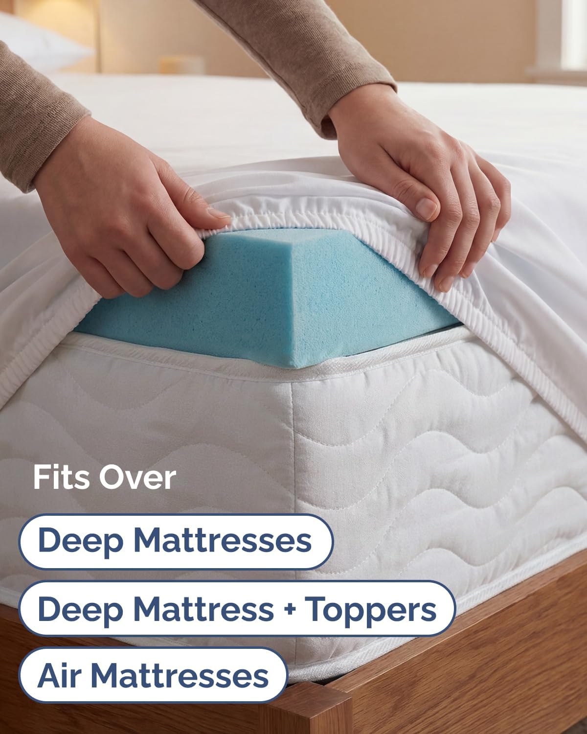 Skiennix Extra Deep Twin XL Sheet Set | 4-Piece Breathable Cooling Bedding - Soft, Wrinkle-Free White