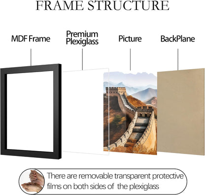 Picrit 11x14 Picture Frame - Stylish Wall-Mount Display in Elegant Black Finish