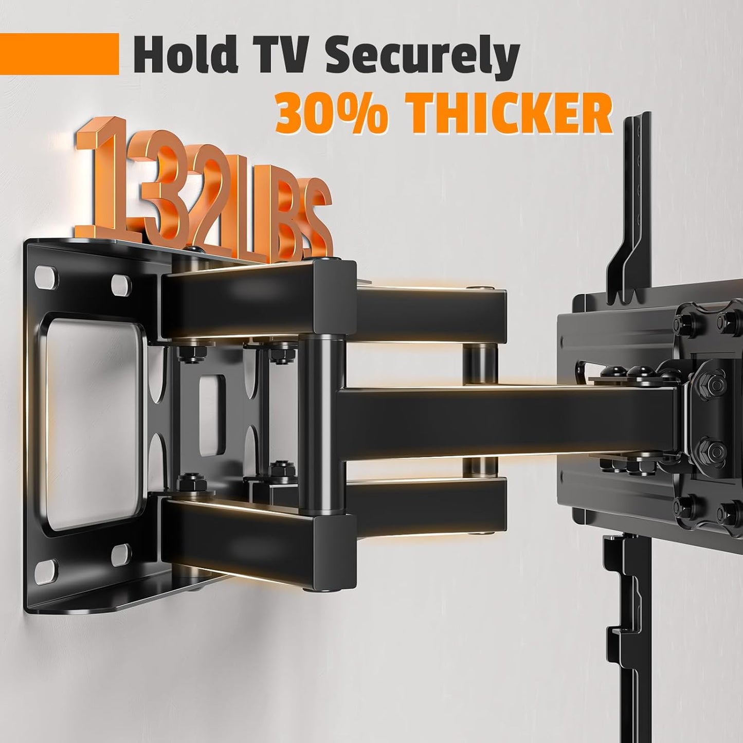 Simple Trending Full Motion TV Wall Mount - Articulating Dual Arms for 32-70 Inch TVs, Max VESA 400x400mm