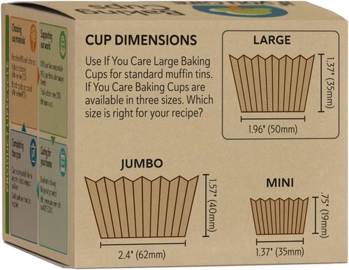 If You Care Unbleached Baking Cups - Large 60-Count Boxes | Eco-Friendly & Compostable