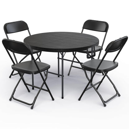 Our Modern Space 3.5 Feet Circular Round Foldable Table with Built in Handle & Steel Legs | Heavy Duty Portable | Perfect for Party, Dining, Wedding, Events, Picnic Indoor, Outdoor, Camping, Utility