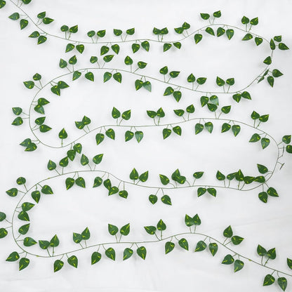 Suddus Artificial Pothos Leaves - 33 Feet Greenery Hanging Garland for Home, Office & Wedding Decor