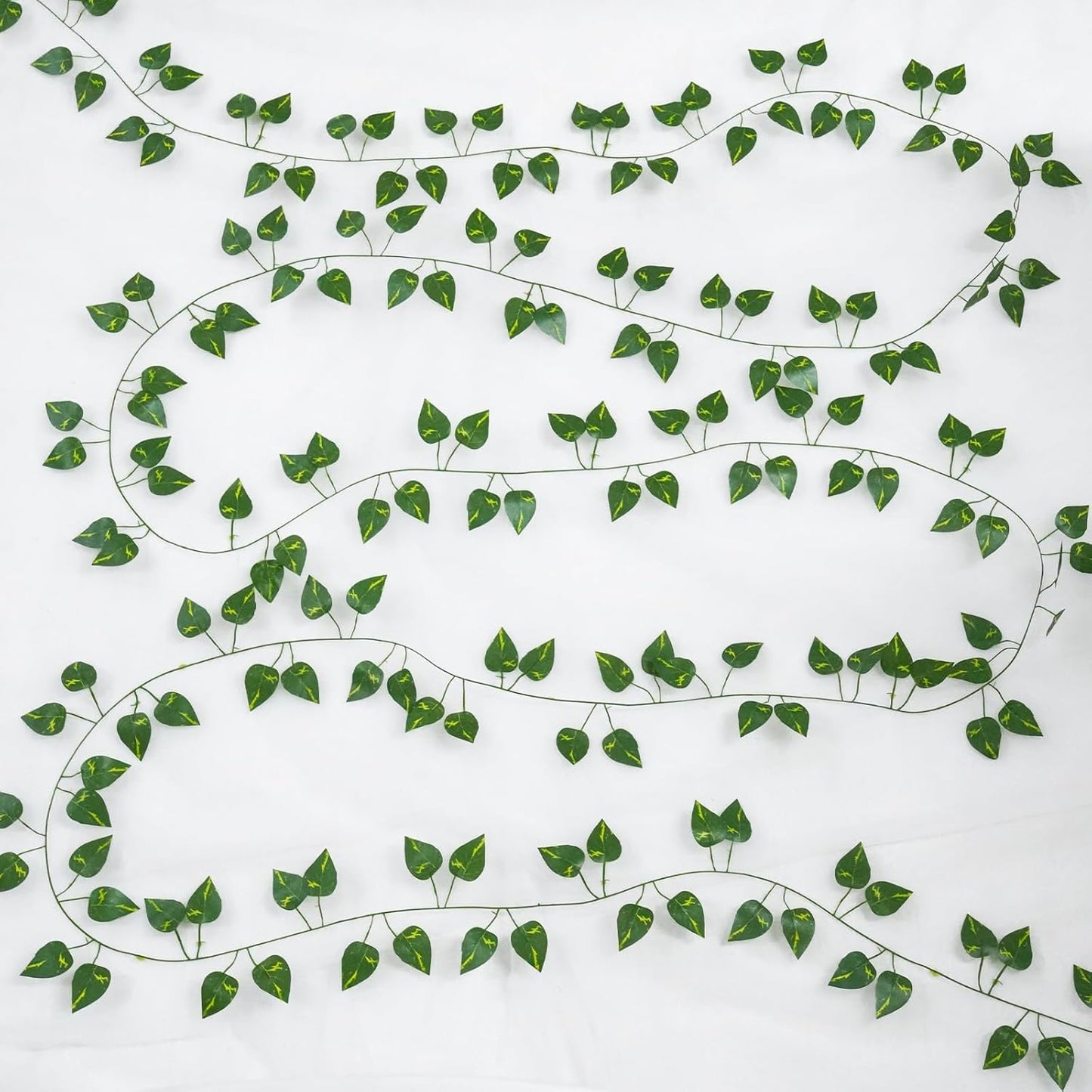 Suddus Artificial Pothos Leaves - 33 Feet Faux Greenery Hanging Garland for Home & Garden Decor