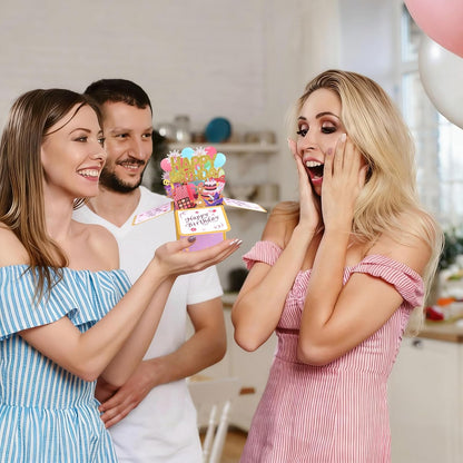 Steford Happy Birthday Pop-Up Card - Unique 3D Greeting Gift Box for Adults & Kids | Handmade Design