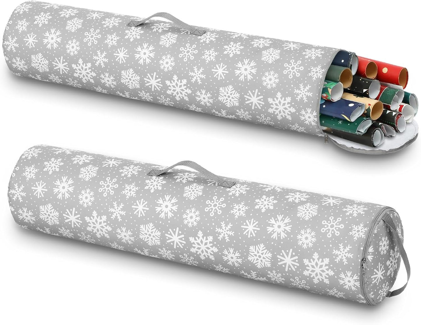 Xuniea Christmas Wrapping Paper Storage Bags - 40-Inch Snowflake Organizer for Crafts & Gifts
