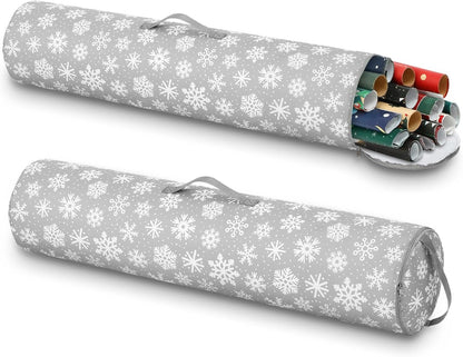 Xuniea Christmas Wrapping Paper Storage Bags - 40-Inch Snowflake Organizer for Crafts & Gifts