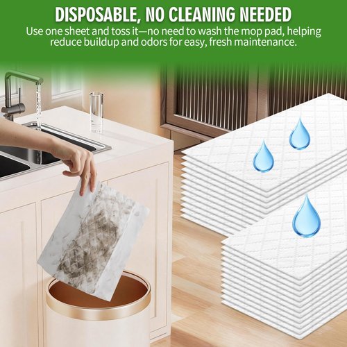 FURCIELOS 36 Count Heavy Duty Wet Pad Refills, Compatible with Swiffer Sweeper Mop & Clorox Mop, Disposable Unscented Wet Mopping Cloths for Multi-Surface Floor Cleaning