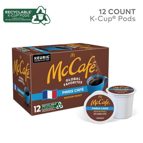 McCafe Single Serve Coffee Pods - Medium Roast Keurig K-Cups | 12 Count for Rich Flavor