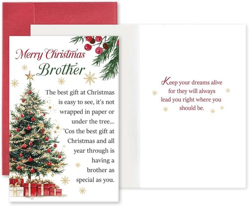 Heartfelt Christmas Card for Brother - Merry Wishes from Sister | Perfect Holiday Gift