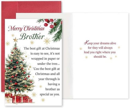 Heartfelt Christmas Card for Brother - Merry Wishes from Sister | Perfect Holiday Gift