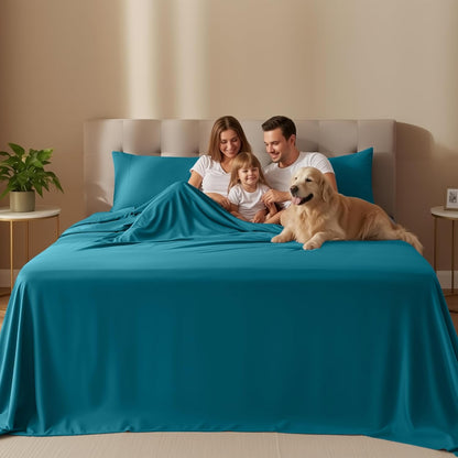 Utopia Bedding California King Sheet Set - Soft, Breathable Microfiber | 4-Piece in Denim Blue