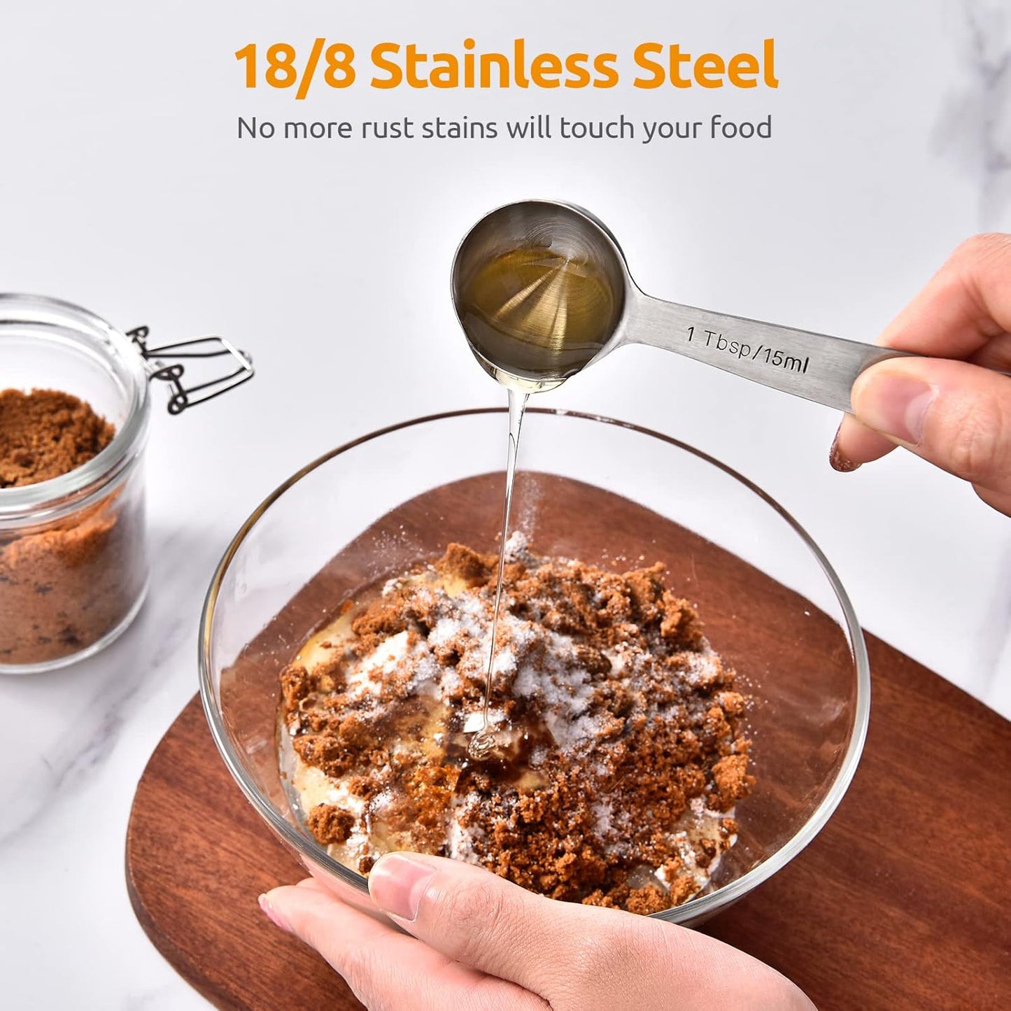 U-Taste 7-Piece Stainless Steel Measuring Spoons Set - Precision for Dry & Liquid Ingredients