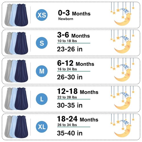 BSTOPPT 3 Pack Baby Sleep Sack 12-18 Months 100% Rayon Cotton Baby Sleeping Bag 2-Way Zipper Toddler Wearable Blankets,Comfy Stretchy Thin Sleep Sacks.TOG 0.3 (Large)