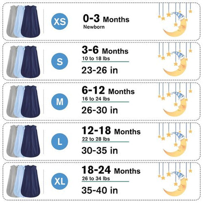 BSTOPPT 3 Pack Baby Sleep Sack 12-18 Months 100% Rayon Cotton Baby Sleeping Bag 2-Way Zipper Toddler Wearable Blankets,Comfy Stretchy Thin Sleep Sacks.TOG 0.3 (Large)