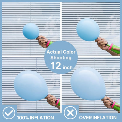 PartyWoo Light Blue Balloon Arch Kit - 140 Pcs in Various Sizes for Graduation, Baby Shower & Birthday Decor