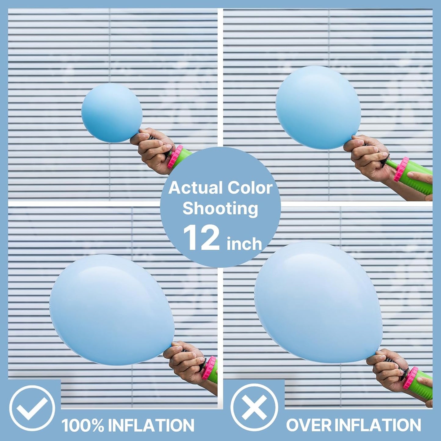 PartyWoo Light Blue Balloons - 101pcs 12 Inch Pastel Aqua Blue for Birthday & Baby Shower Decor