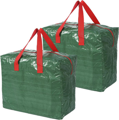 Sattiyrch Christmas Garland Storage Bags - Waterproof Dual Zipper Design with Card Slot | 2-Pack (Green)