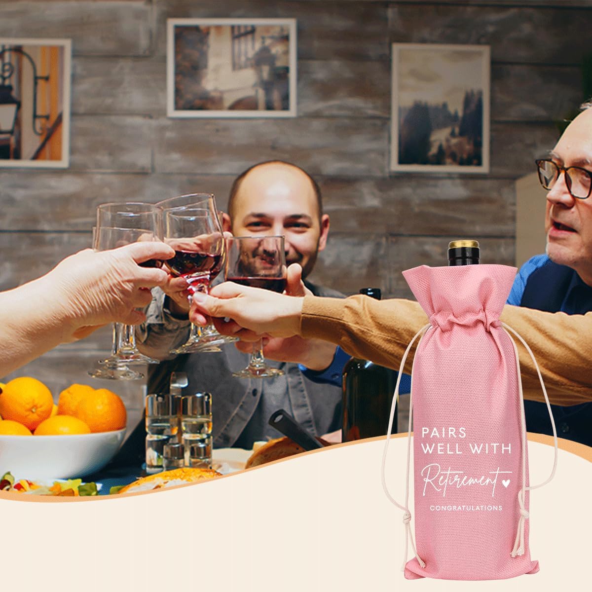 Pink Retirement Wine Bag Retirement Gifts for Women Men Farewell Gifts for Coworkers Going Away Gift for Friends Boss