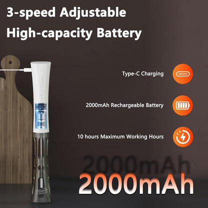 Skiennix Milk Frother Wand - 2000mAh Rechargeable Handheld Mixer for Latte, Cappuccino & Matcha | 3 Speed Adjustable