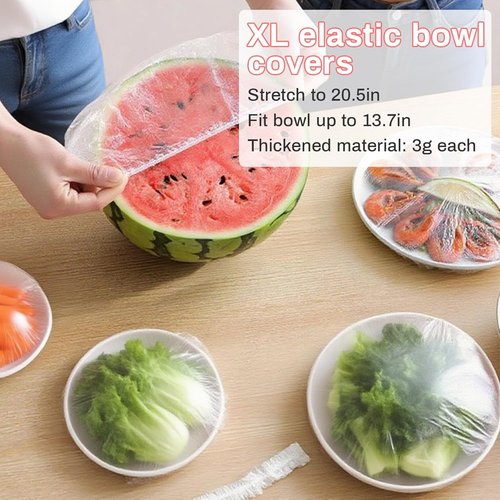MAQIHAN 100 Extra Large Bowl Covers - Reusable Elastic Plastic Wrap for Sourdough Baking & Food Storage