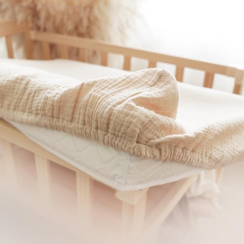 Konssy 2 Pack Muslin Changing Pad Covers for Boys, Ultra Soft & Breathable Cotton Baby Diaper Changing Table Covers, Neutral Nursery Diaper Changing Pad Sheets (Brown,Cream)