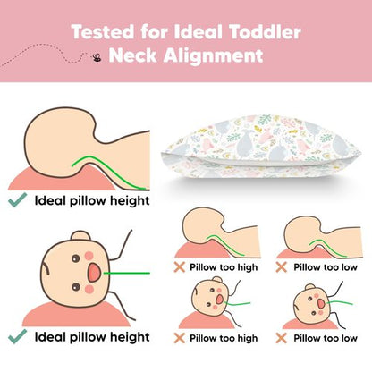 Toddler Pillow with Pillowcase - 13x18 My Little Dreamy Kids Travel Bed Pillows for Sleeping, Organic Cotton Small Pillowcase, Soft & Breathable, Machine Washable, Toddlers 2-5 years old (Narwhal)