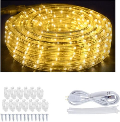40ft LED Rope Lights - Warm White Waterproof Lighting | Connectable & Flexible for Patios, Gardens, Walkways