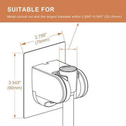 GwernKB Shower Head Holder Strong Adhesive No Drilling Wall Mount Adjustable Handheld Showerhead Bracket for RV Kids Bathroom Shower,Fix Firmly and Use Conveniently (Silver, 1)