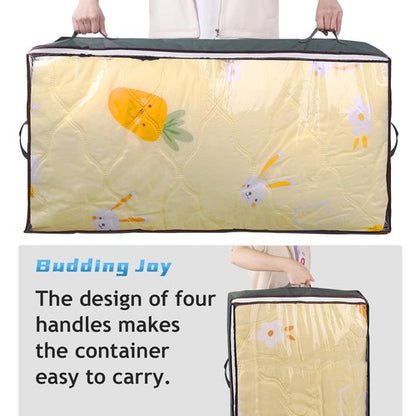 Budding Joy 90L Under Bed Storage Containers, Closet Organizers and Storage Bins, Foldable Underbed Storage Bags for Linen Sheets, Blanket, Clothing, Comforter, Sweaters, Pillows, Wrapping Paper, Grey